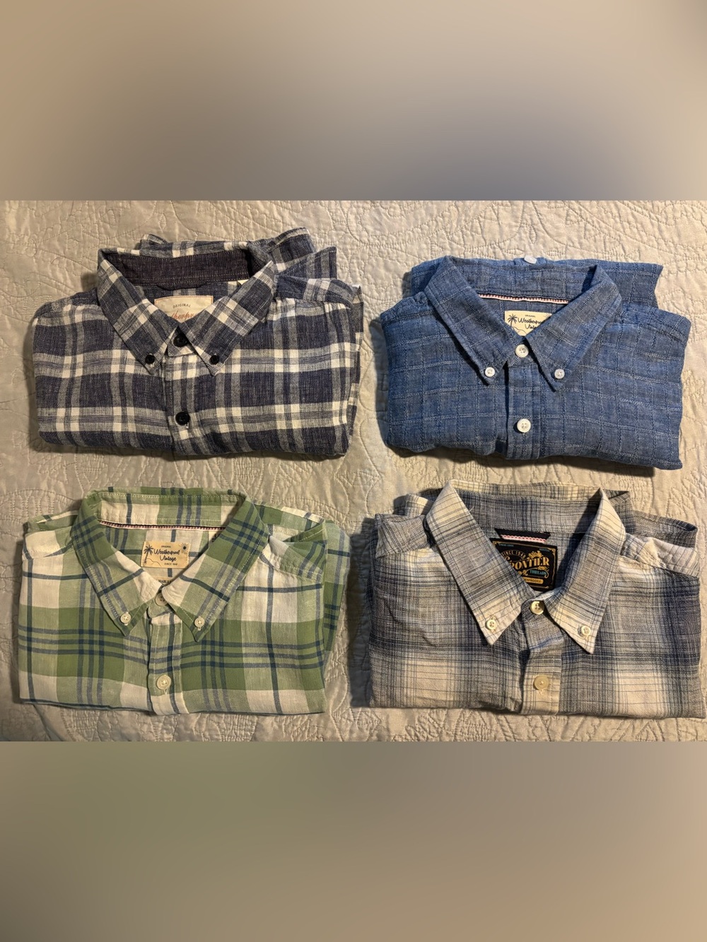 Weatherproof Vintage - Lot of 4 - SS - Var Colors - Large - Linen/Cotton - EUC